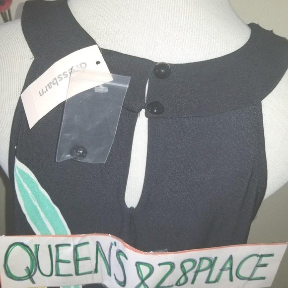 NWT SANDRA DARREN 12 BLACK FLORAL SLEEVELESS DRESS - Picture 8 of 8